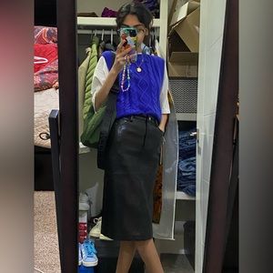 Aritzia Wilfred Free Statue Faux Leather Skirt